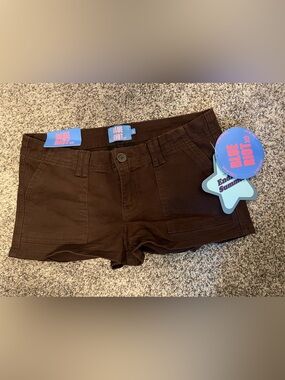 Blue Riot Women's Dark Brown Stretch Jean Shorts